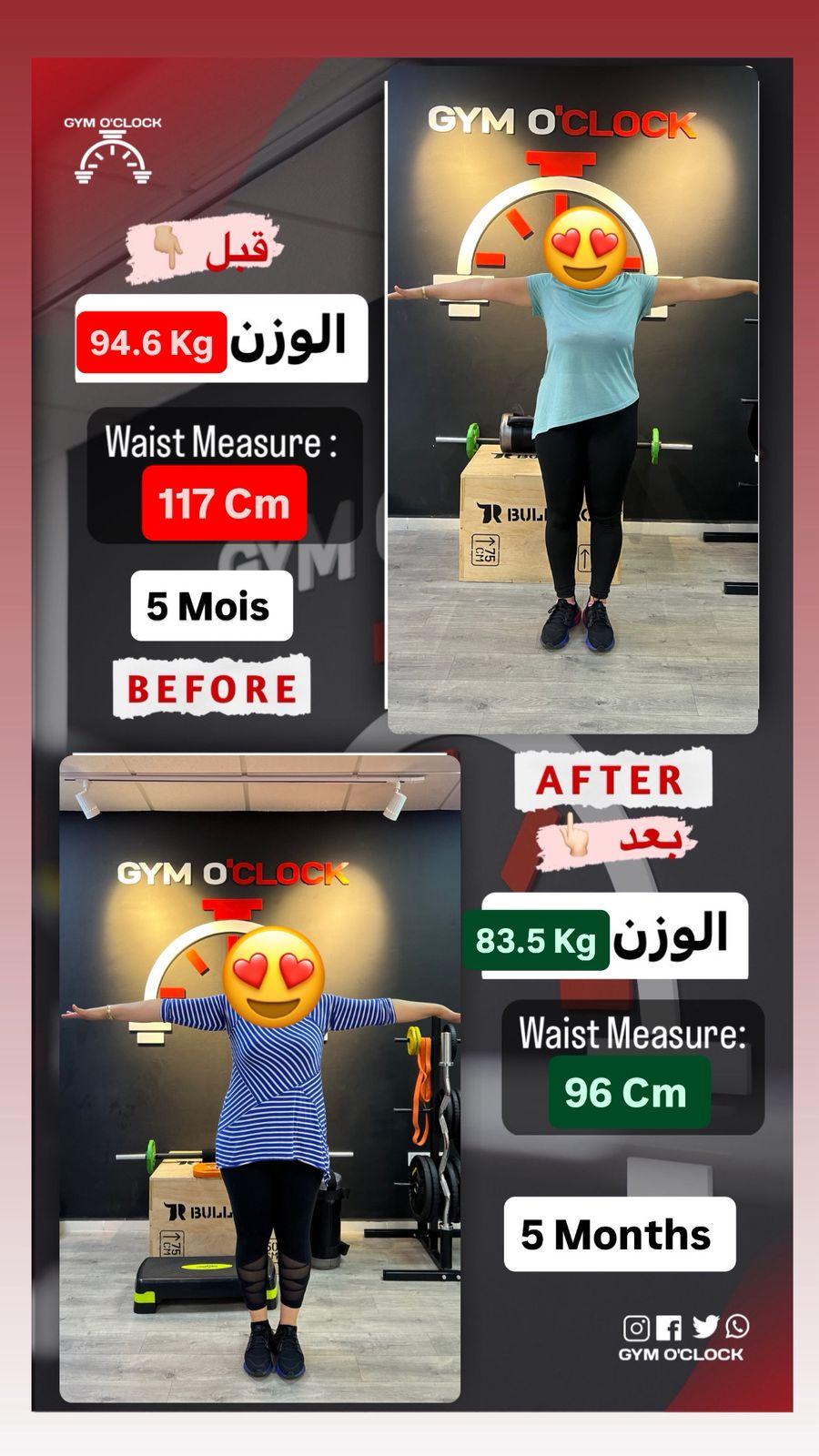 Transformation membre Gym O'Clock 10