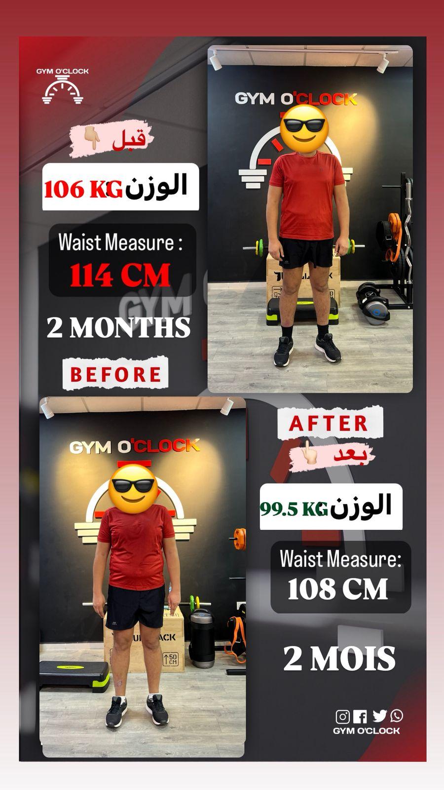 Transformation membre Gym O'Clock 12