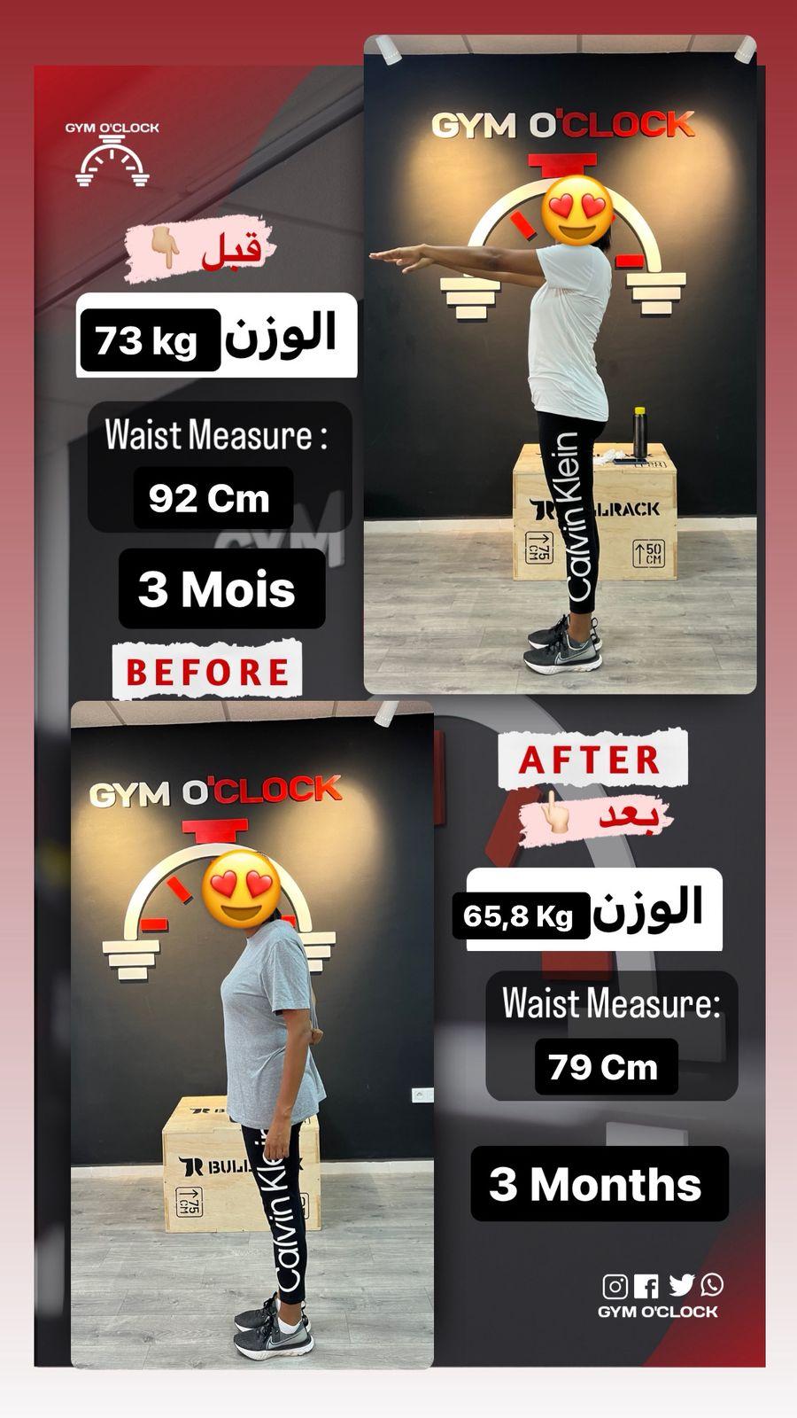 Transformation membre Gym O'Clock 30
