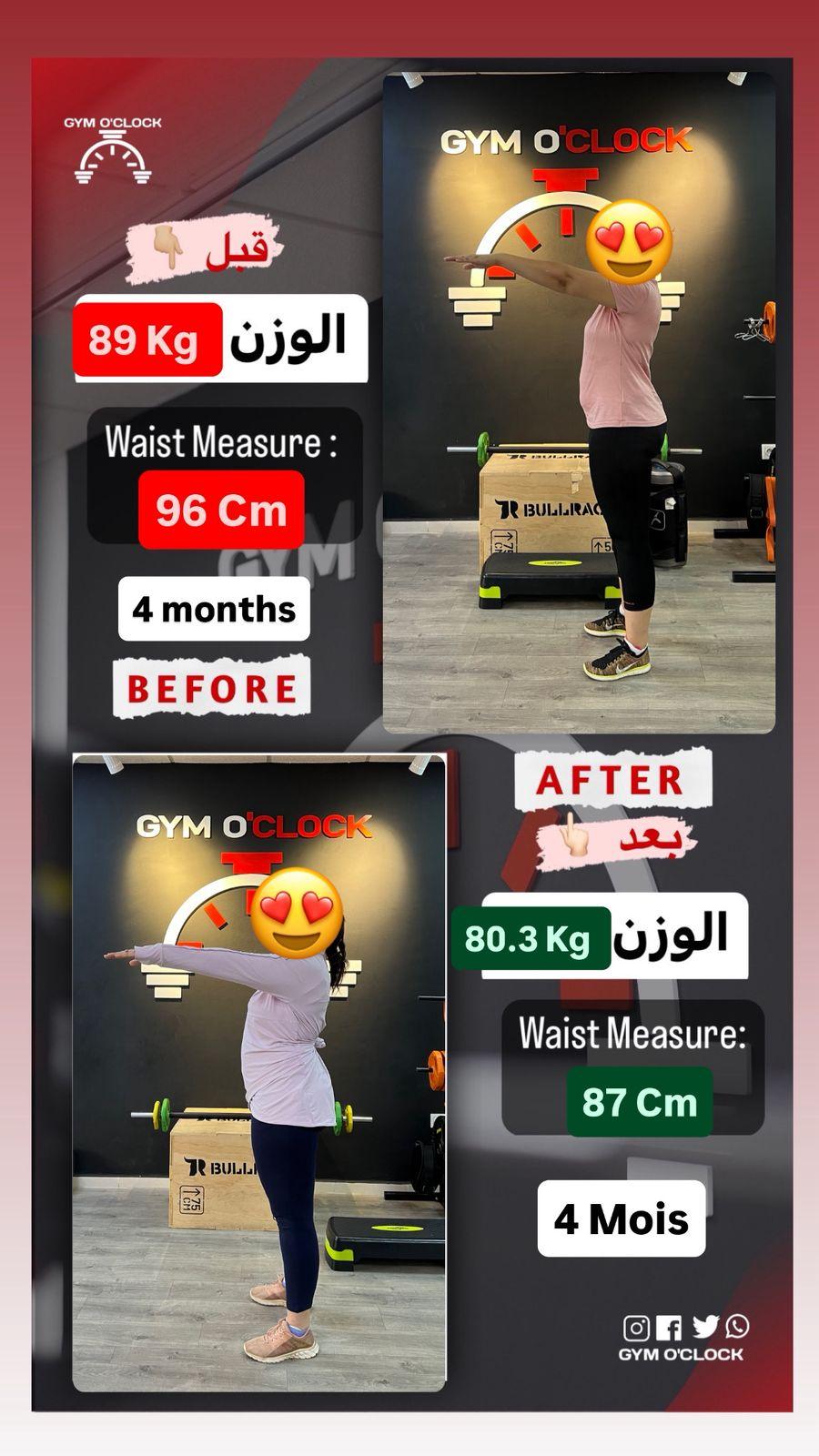 Transformation membre Gym O'Clock 8