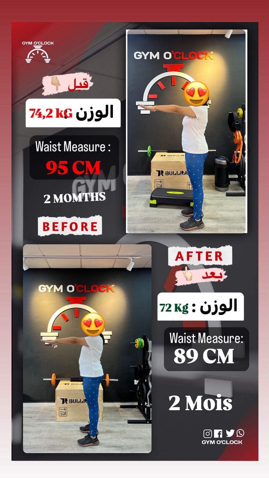 Transformation membre Gym O'Clock 14