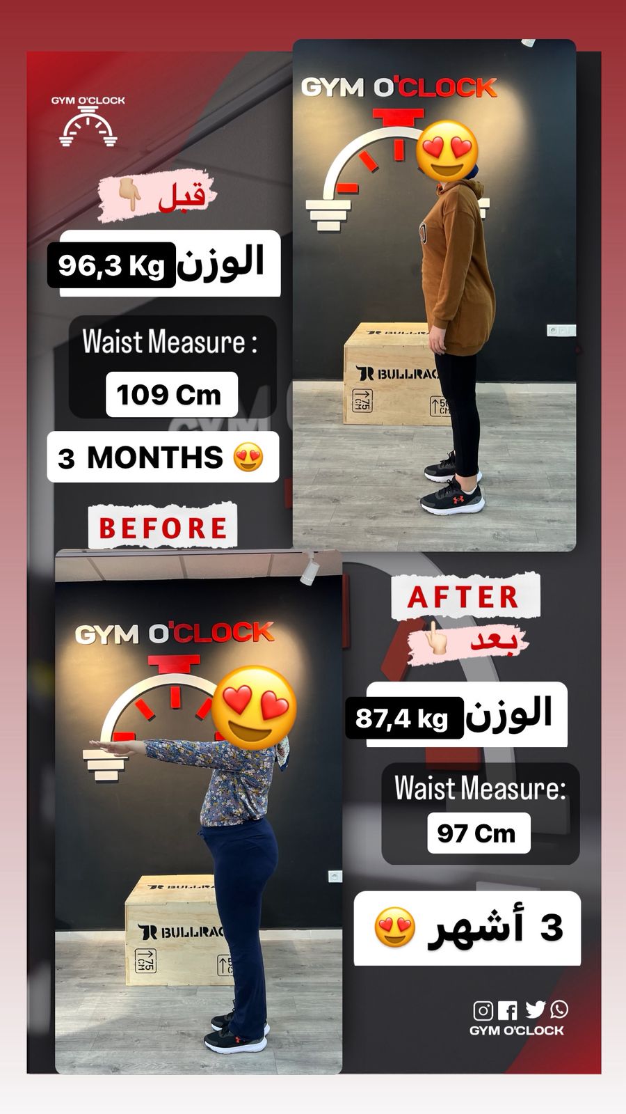Transformation membre Gym O'Clock 20