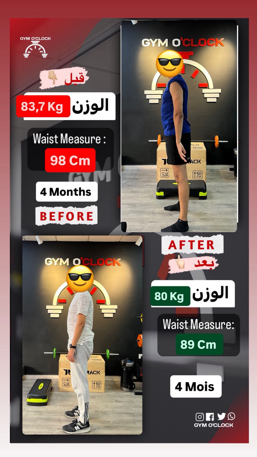 Transformation membre Gym O'Clock 3