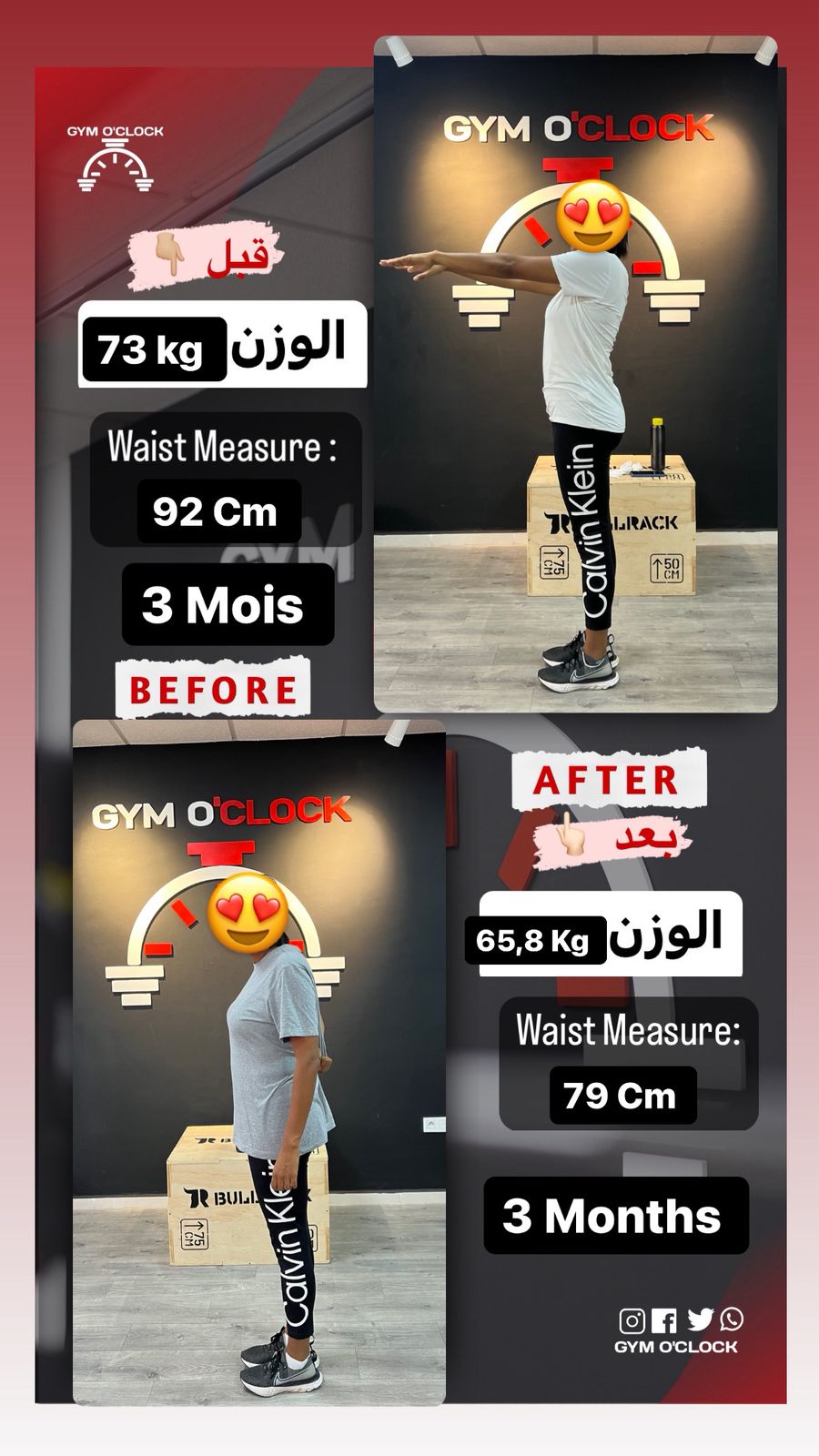 Transformation membre Gym O'Clock 30