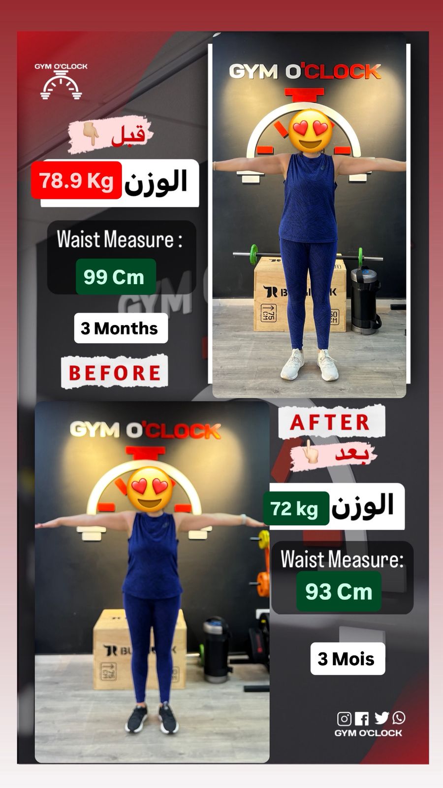 Transformation membre Gym O'Clock 5