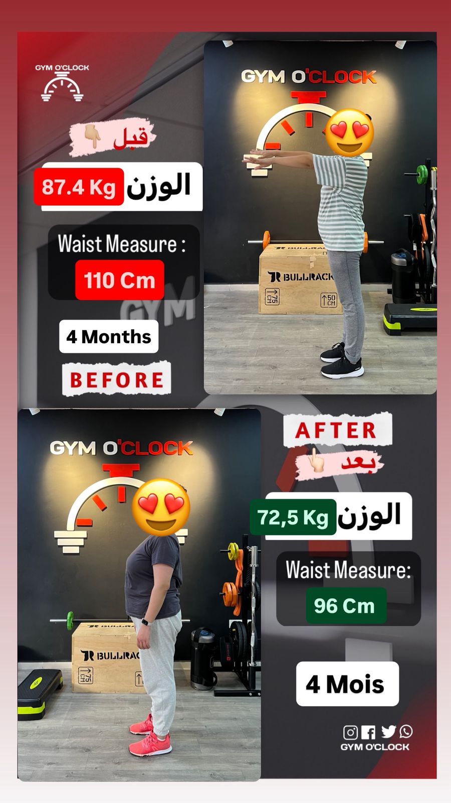 Transformation membre Gym O'Clock 6