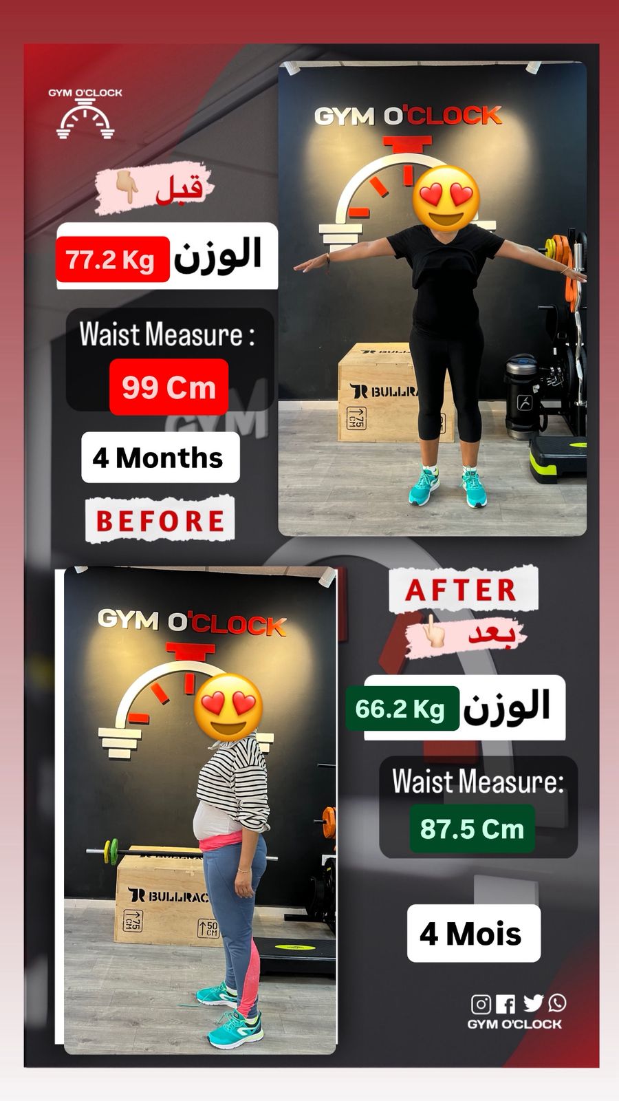 Transformation membre Gym O'Clock 9